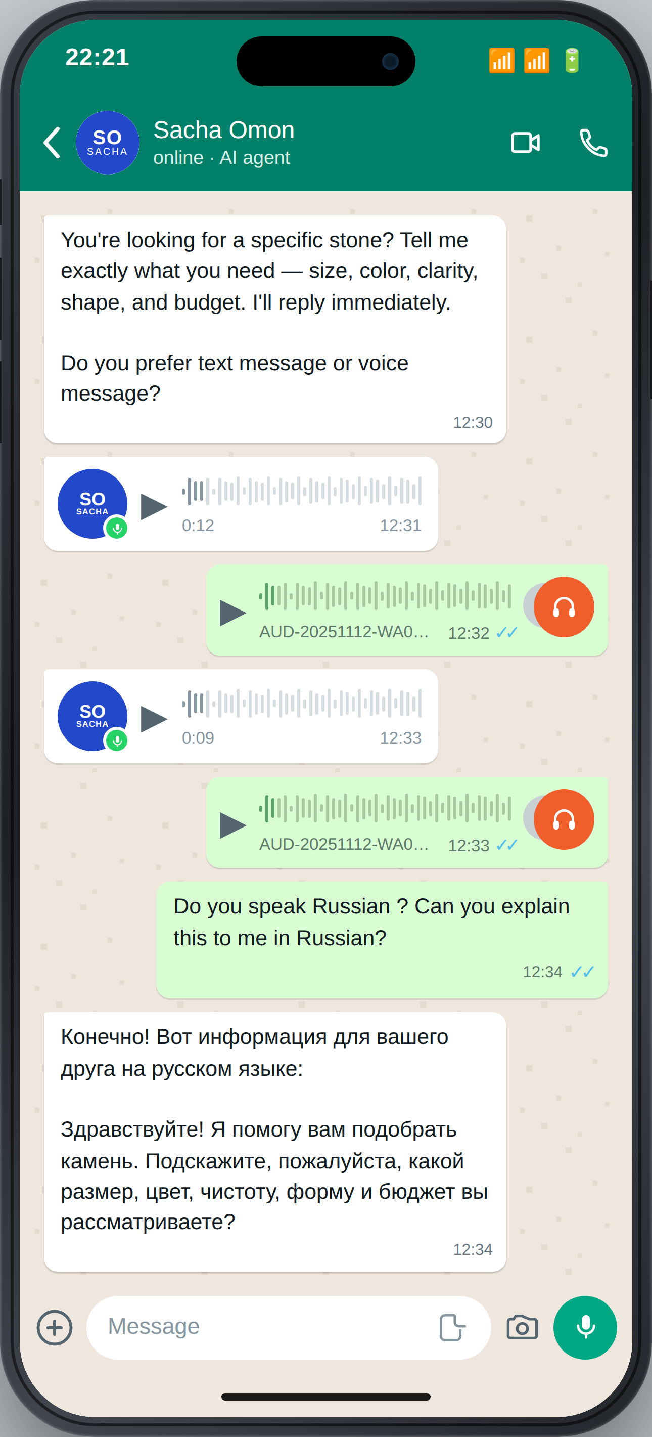 Sacha Omon — WhatsApp AI Agent 24/7